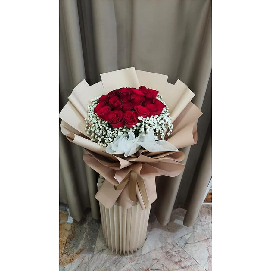 beautygarden-20 pcs red rose boutique